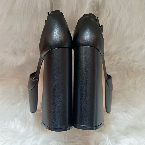 New! SCHUTZ “Lenne” Chunky Square Heel Platform Leather Sandals Heels - Picture 13 of 14